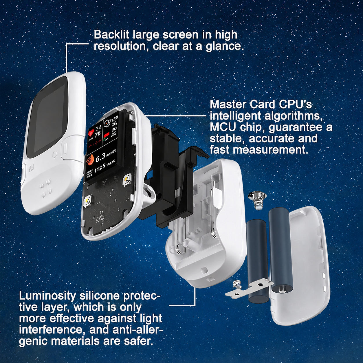 Non-Invasive Blood Glucose Monitor - Multi-Function Health Monitoring Device