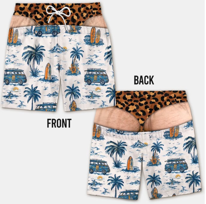 Funny American Flag Swim Trunks for Men – Unique Summer Gift for Beach Lovers