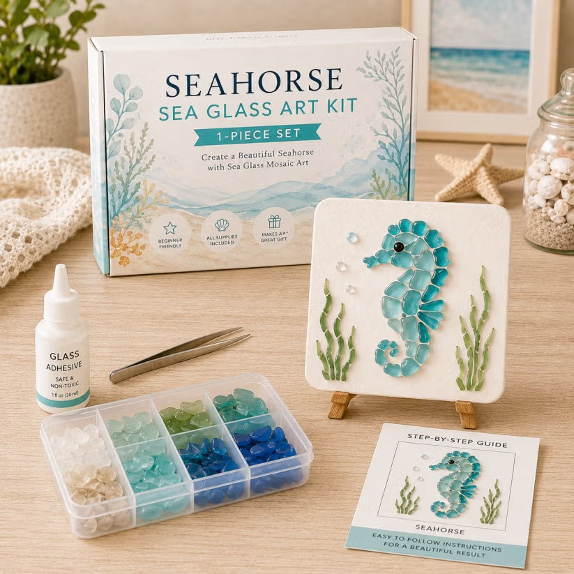 🔥Last Day 50% OFF - 🌊 DIY Sea Glass Mosaic Art Kit – Create Beautiful Ocean-Inspired Artwork with Colorful Glass Pieces, Coastal Home Decor & Creative Handmade Gift