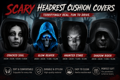Halloween Hot Sale😆 Funny Cartoon Car Headrest Covers