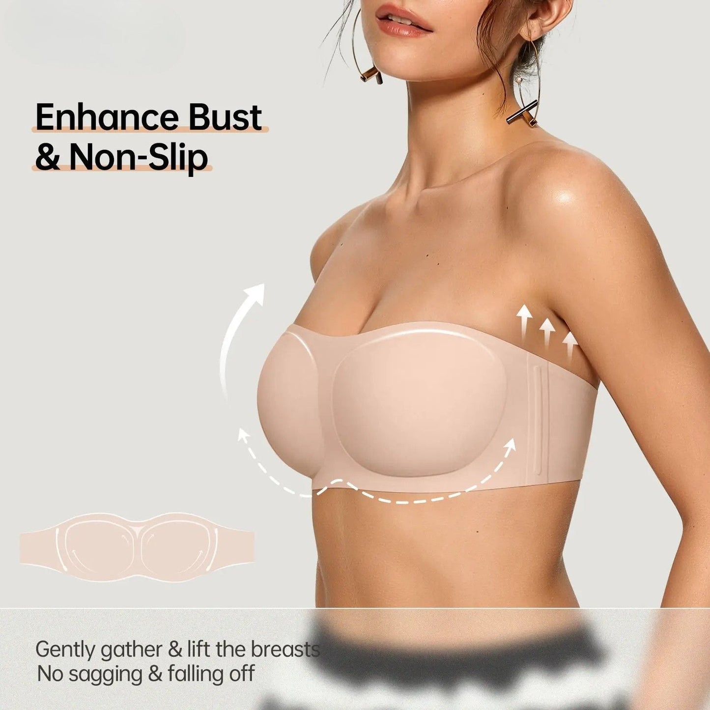 Strapless Non Slip Bandeau Jelly Bra