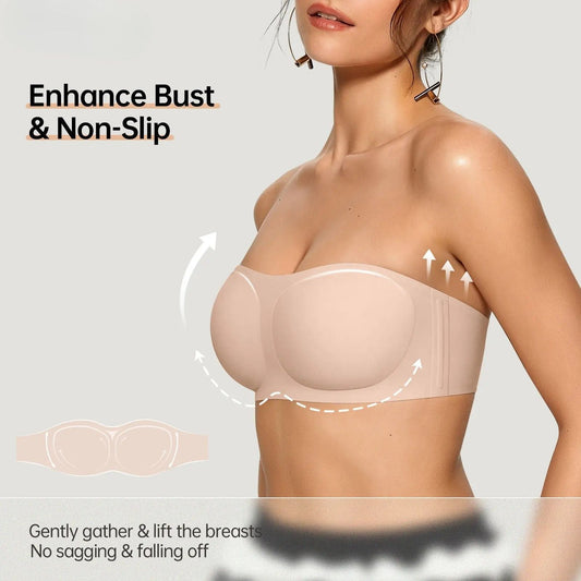 Strapless Non Slip Bandeau Jelly Bra