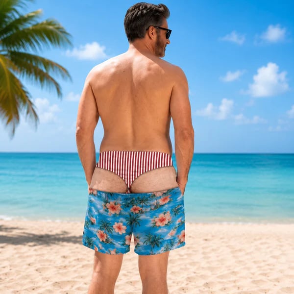 Funny American Flag Swim Trunks for Men – Unique Summer Gift for Beach Lovers