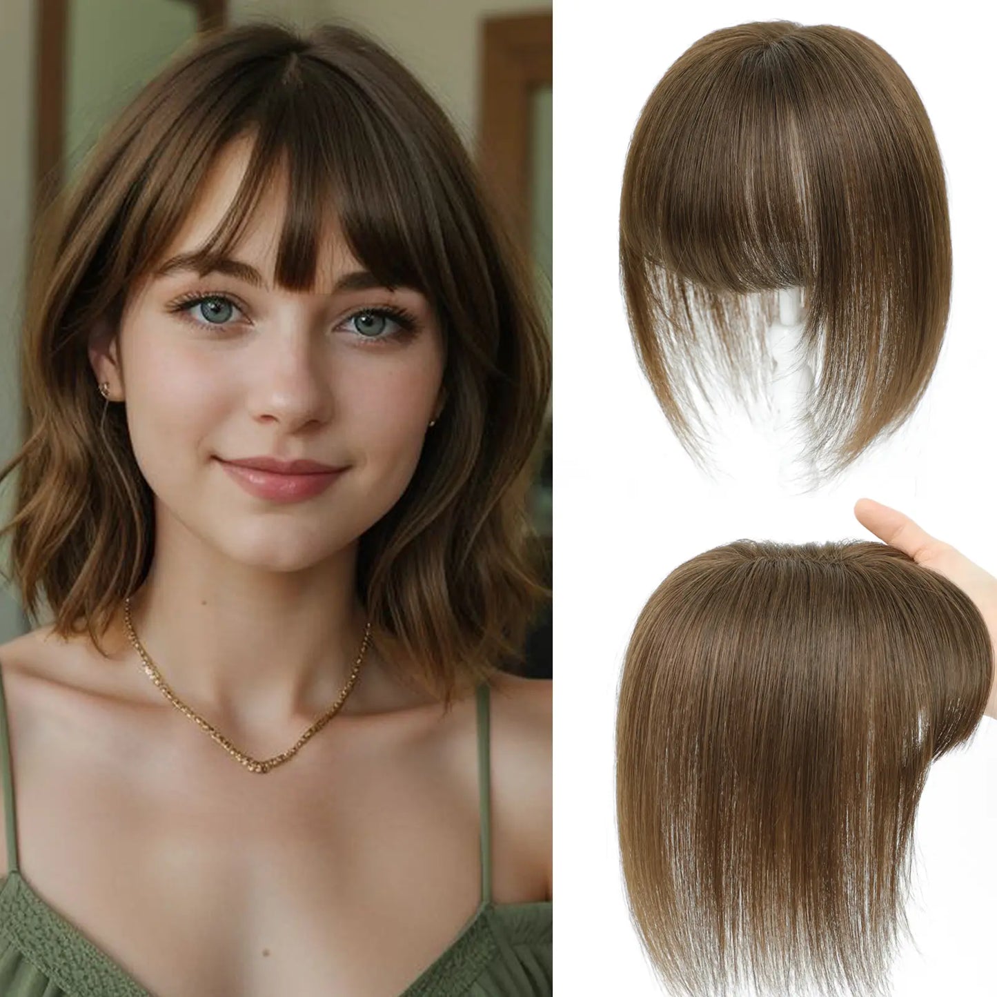 3D Clip-In Bangs Hair Topper for Women – Natural-Looking Volume & Coverage