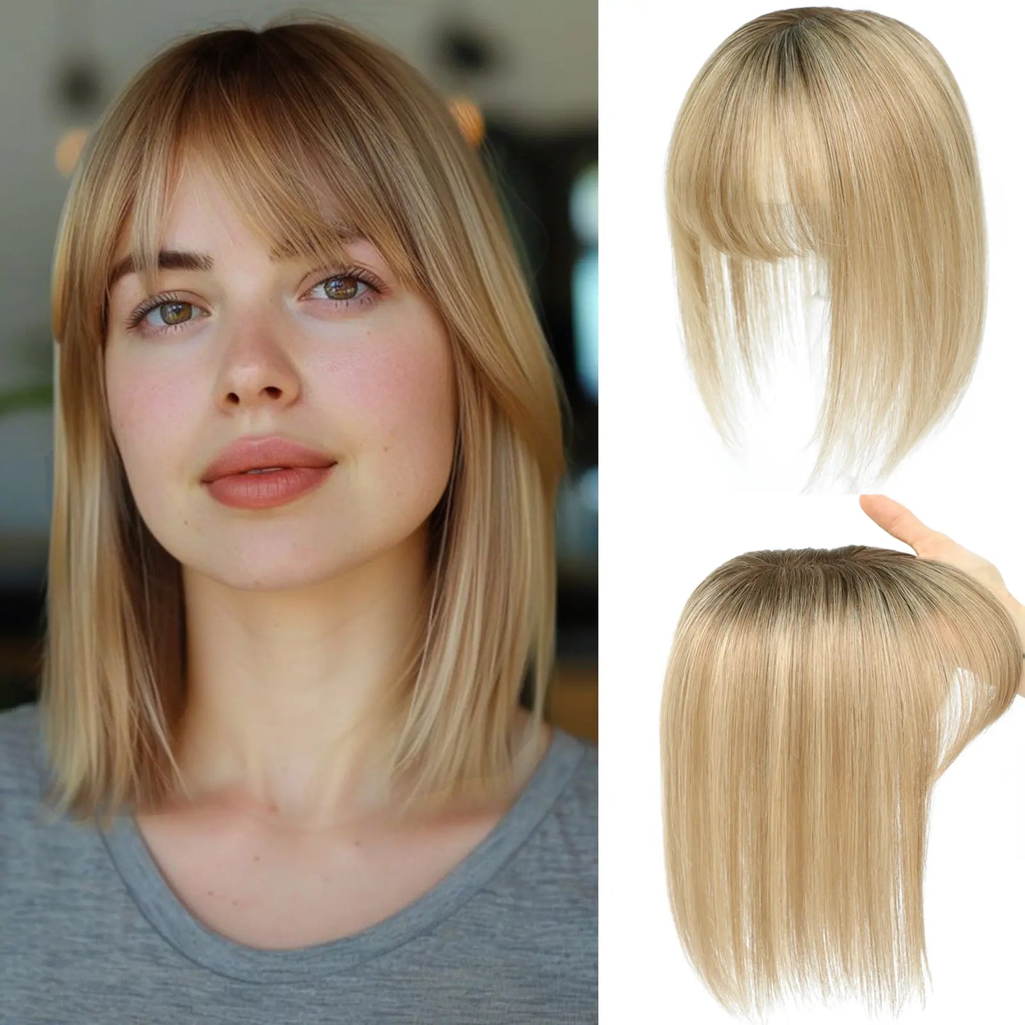3D Clip-In Bangs Hair Topper for Women – Natural-Looking Volume & Coverage