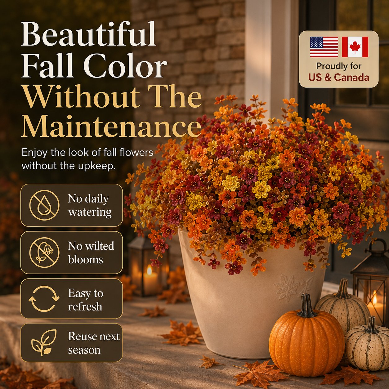 🔥Last Day 50% OFF - 🍂 Fall Porch Faux Flower Bundles