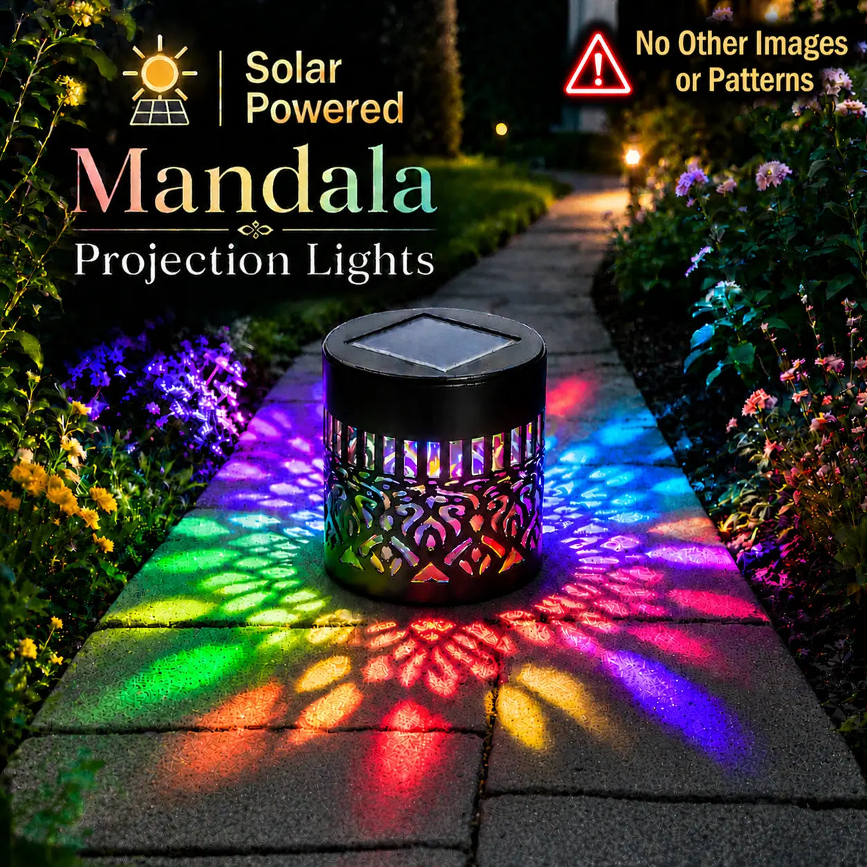 65K+ SOLD!✨Solar Mandala Wall Light | Outdoor Garden Fence Projector Lamp 🪐🌌