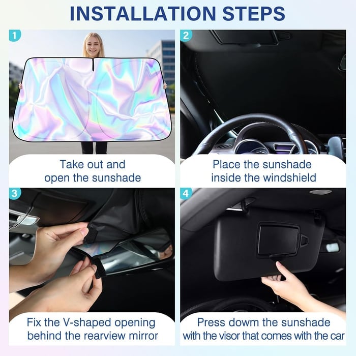 🌊2026 Summer Hot Sale-💥2026 Foldable Anti-UV Windshield Sunshade