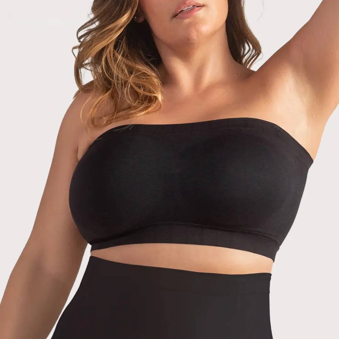 Anti-Slip Grip & Removable Straps✨Convertible Strapless Bandeau Bra with Wireless Comfort👍Suitable for All Body Types