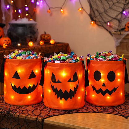 🏆Flash Sale⚡ 50K+ SOLD! Almost Gone-💥Halloween Candy Bucket with LED Lights