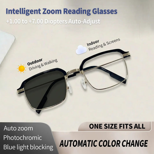 👓✨Classic semi-rimless blue-light-blocking reading glasses