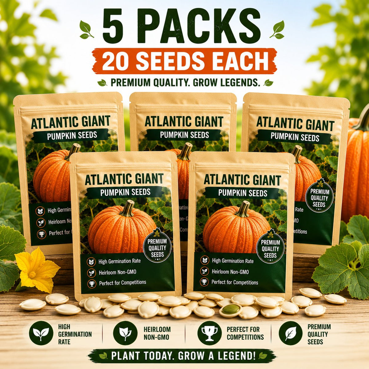 🎃 Grow Your Own Giant Pumpkins – Atlantic Giant Heirloom Seeds
