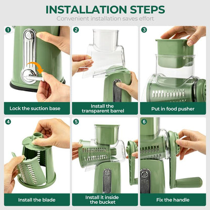🥗✨ 5 In 1 Food Chopper | Manual Vegetable Cutter for Faster & Easier Meal Preparation