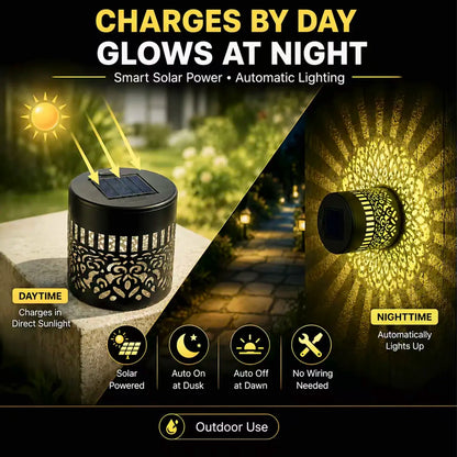 65K+ SOLD!✨Solar Mandala Wall Light | Outdoor Garden Fence Projector Lamp 🪐🌌