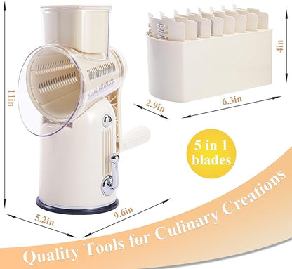 🥗✨ 5 In 1 Food Chopper | Manual Vegetable Cutter for Faster & Easier Meal Preparation