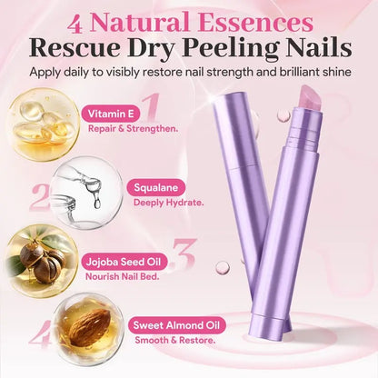Ceramic Cuticle Oil Pusher Pen, 3.5ml Nourishing Essential Oil for Dry & Damaged Nails