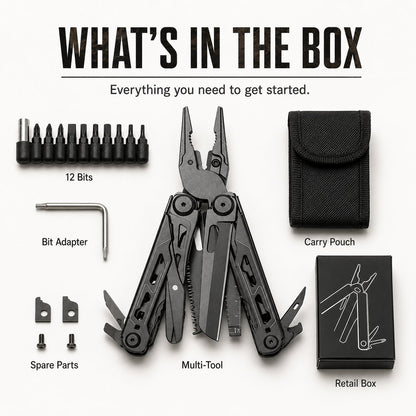 🏕️16‐in‐1 Multi‐Tool Pliers with Full‐Size Folding Scissors