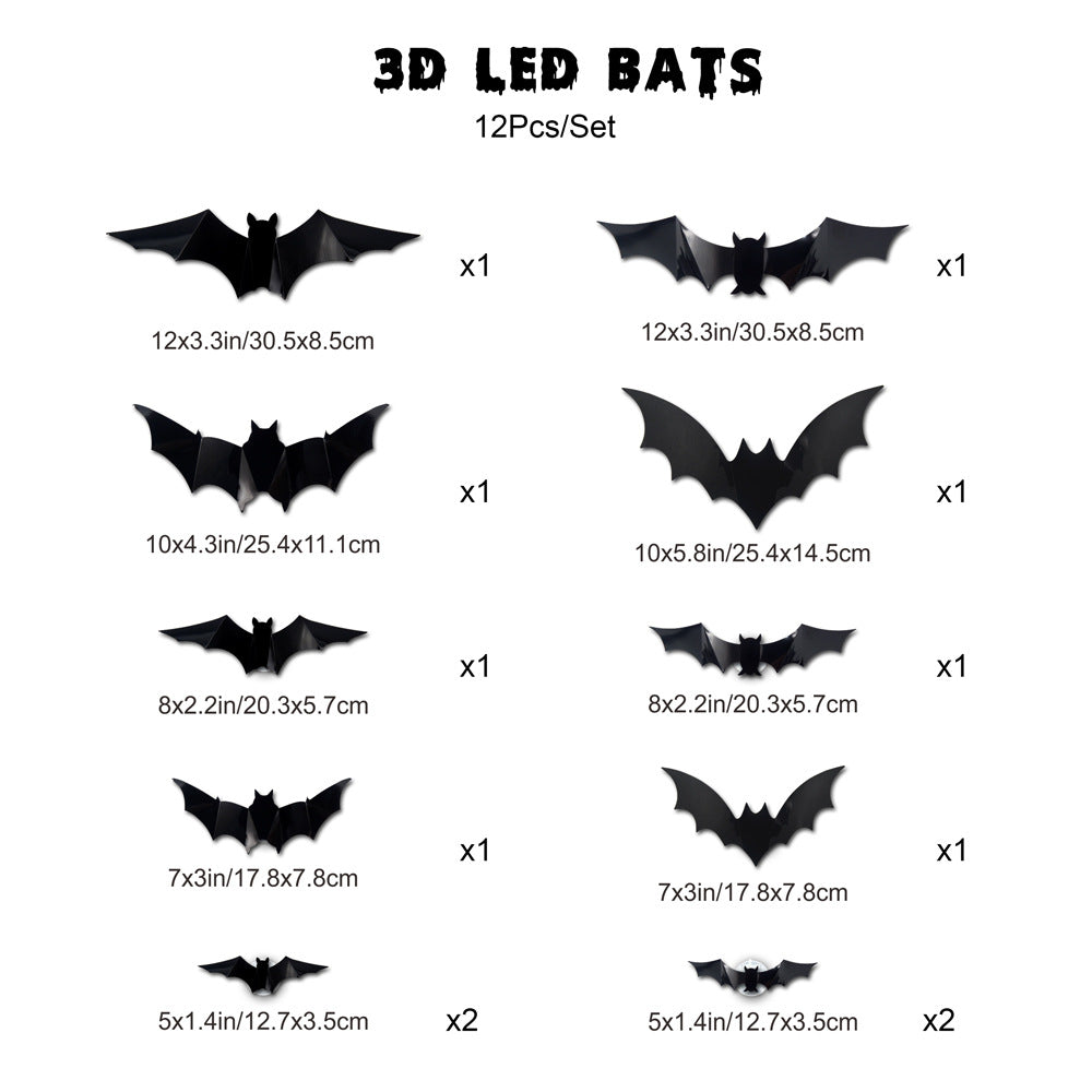 🦇Turn Your Home Into a Halloween Experience-🦇3D Bat Light Design LED Decorations