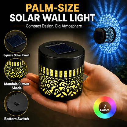 65K+ SOLD!✨Solar Mandala Wall Light | Outdoor Garden Fence Projector Lamp 🪐🌌