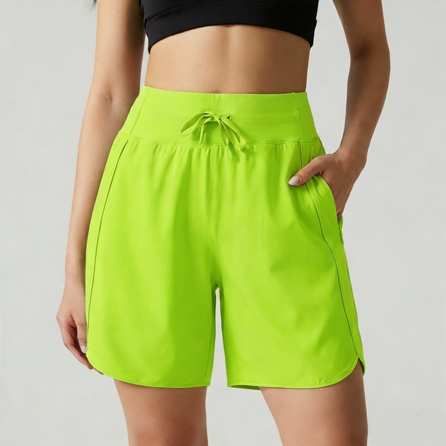 ⏰Hot Sale Women's Active 7 Inseam Athletic Long Running High Wasistband Shorts