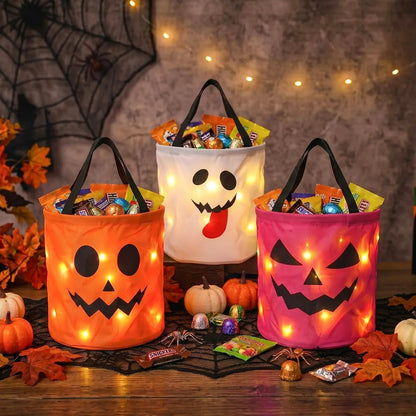🏆Flash Sale⚡ 50K+ SOLD! Almost Gone-💥Halloween Candy Bucket with LED Lights