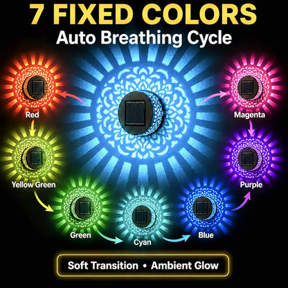 65K+ SOLD!✨Solar Mandala Wall Light | Outdoor Garden Fence Projector Lamp 🪐🌌