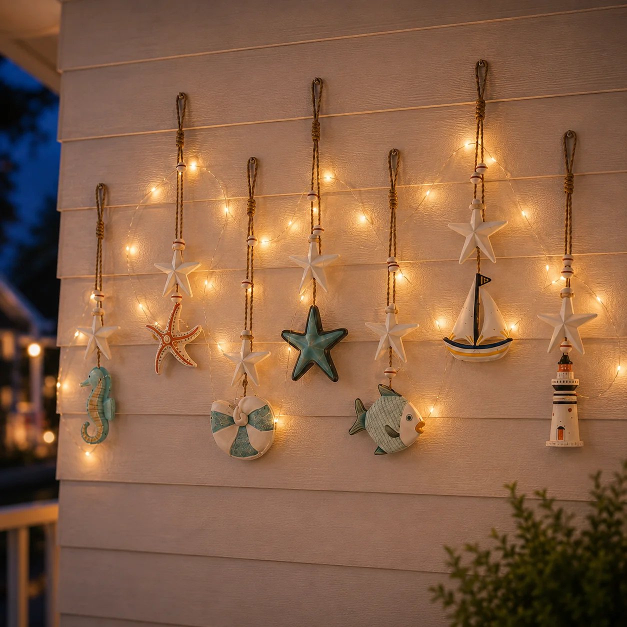 🌊✨ Wandbehänge „Seaside Glow“ – 7er-Set 🏡💙 Holen Sie sich den ruhigen Charme der Küste in Ihr Zuhause 🌴🐚