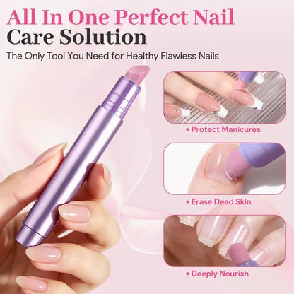 Ceramic Cuticle Oil Pusher Pen, 3.5ml Nourishing Essential Oil for Dry & Damaged Nails