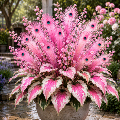 🏠🤗Peacock Flame Hosta Bulbs – 🌸Rare Colorful Garden Flower for Stunning Summer Blooms