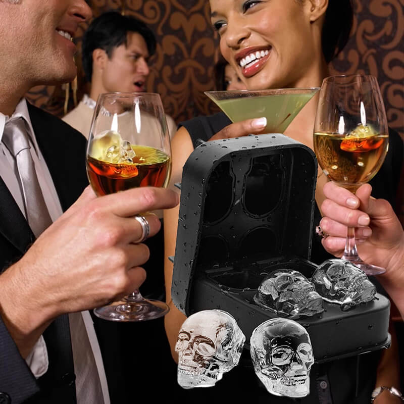 💀 🧊 DIY Silicone Mold Skull Ice Cubes – Food Grade, Slow Melting & Perfect For Whiskey, Cocktails & Halloween Parties 🎃